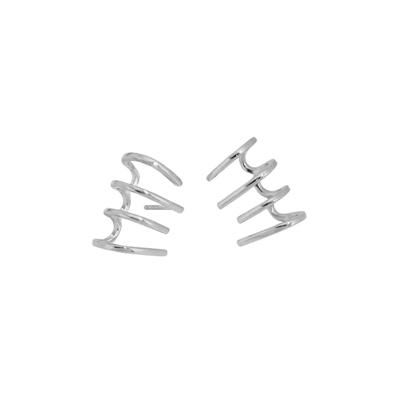 Geometric Irregular Spring 925 Sterling Silver Stud Earrings