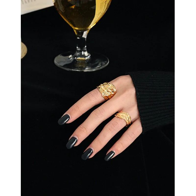 Wrinkle Wide 925 Sterling Silver Adjustable Ring - Image 4