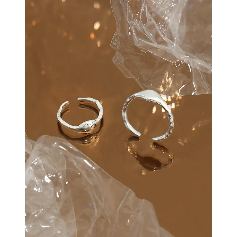 Irregular Stone 925 Sterling Silver Adjustable Ring - Image 2