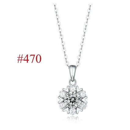 Elegant Six Claw V Shape Moissanite CZ 925 Sterling Silver Necklace - Image 9