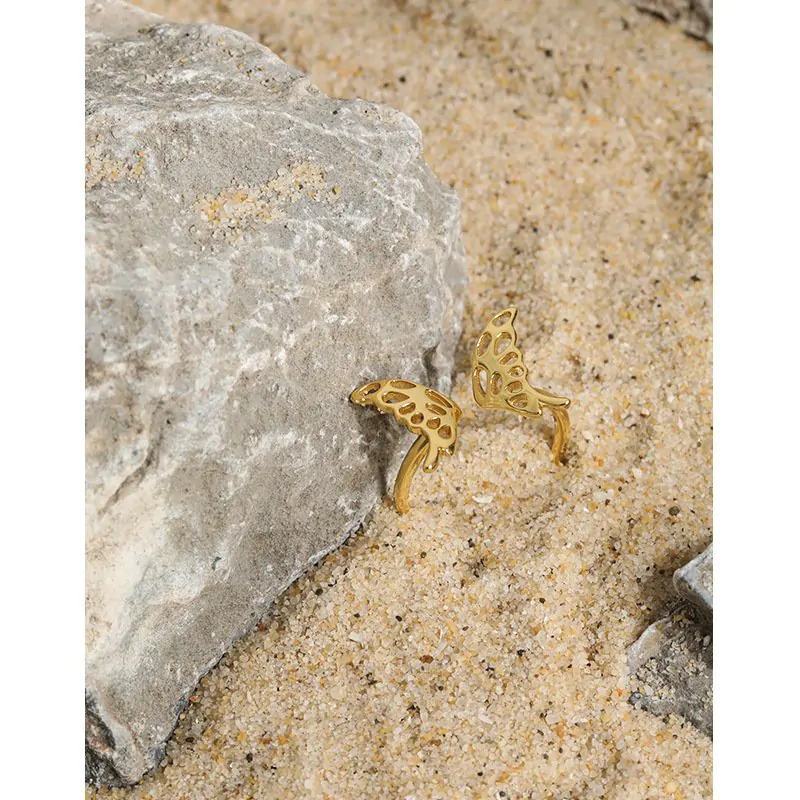 Hollow Butterfly 925 Sterling Silver Adjustable Ring - Image 2