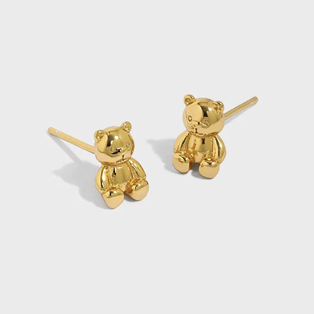 Mini Bear Animal 925 Sterling Silver Stud Earrings - Image 5