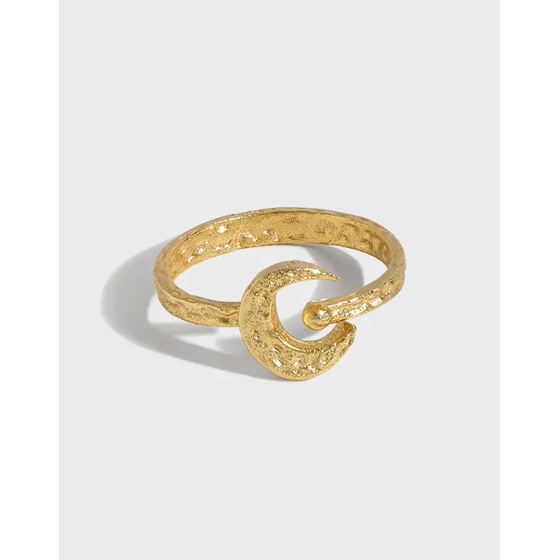 Crescent Moon 925 Sterling Silver Adjustable Ring - Image 5