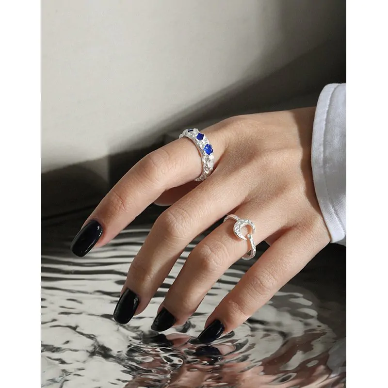 Crescent Moon 925 Sterling Silver Adjustable Ring - Image 3