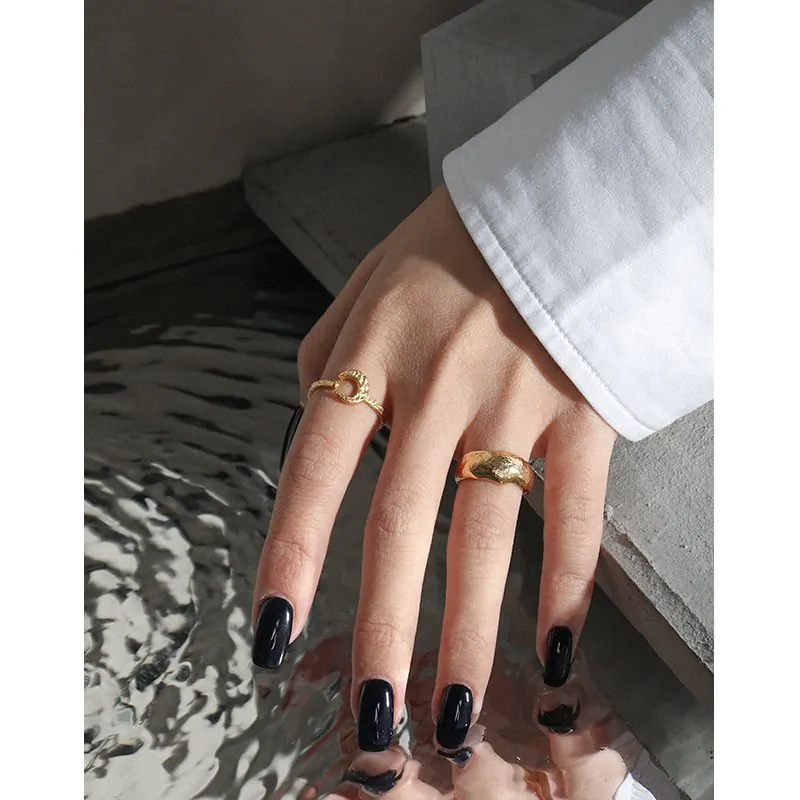 Crescent Moon 925 Sterling Silver Adjustable Ring - Image 4