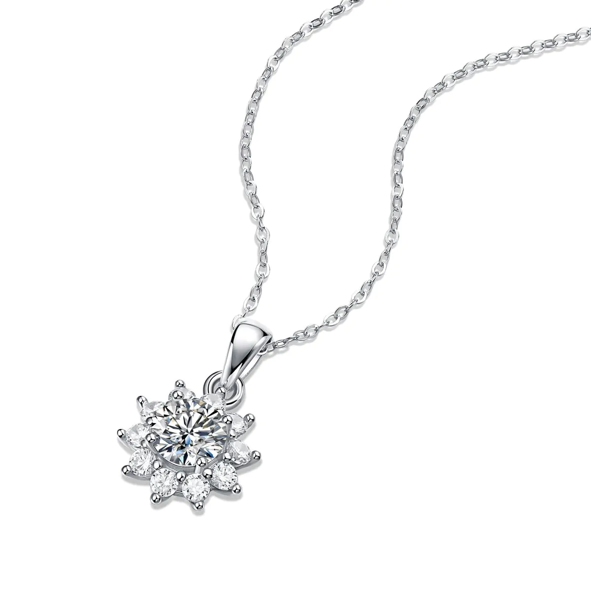 Moissanite CZ Snowflake 925 Sterling Silver Necklace - Image 5
