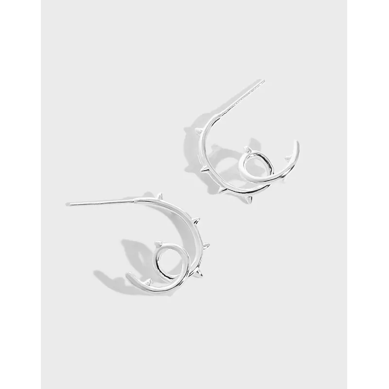 Rivet Twisted Tree Branch 925 Sterling Silver Stud Earrings - Image 5