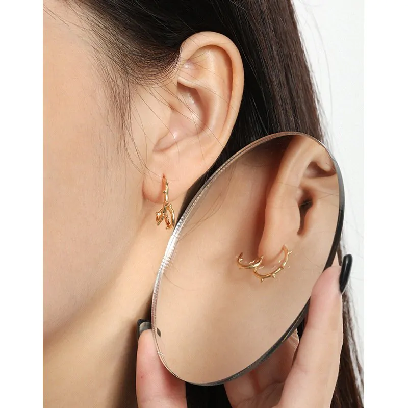 Rivet Twisted Tree Branch 925 Sterling Silver Stud Earrings - Image 4