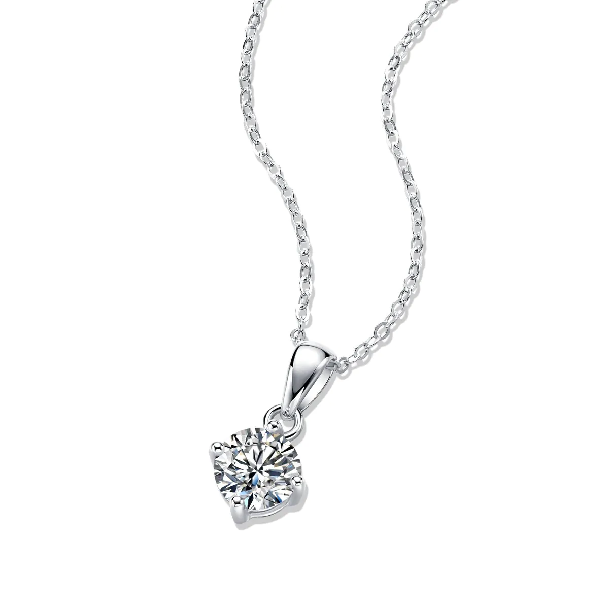 Four Claw Moissanite CZ 925 Sterling Silver Necklace - Image 5
