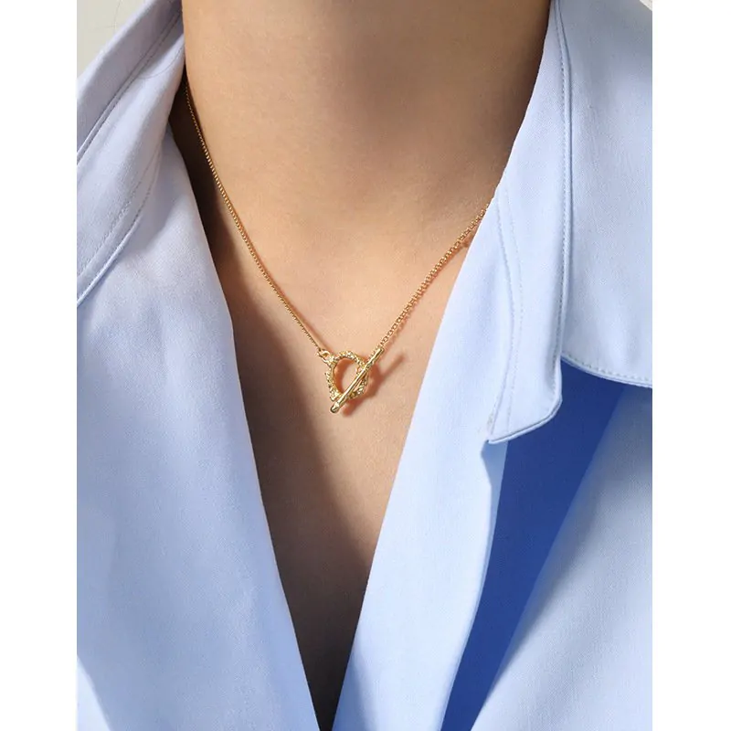 Irregular OT Shape 925 Sterling Silver Necklace - Image 3