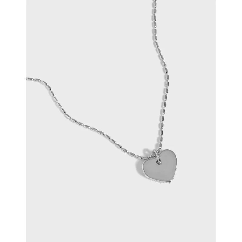 Tube Beads Heart 925 Sterling Silver Necklace - Image 5