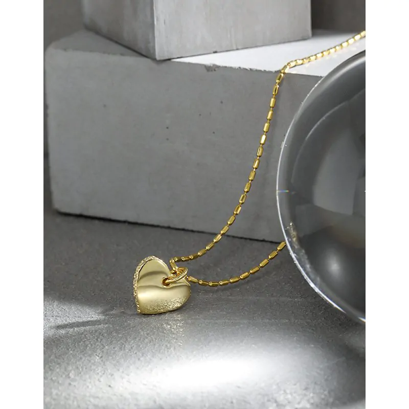 Tube Beads Heart 925 Sterling Silver Necklace - Image 2