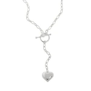 OT Shape Heart Tassels 925 Sterling Silver Necklace