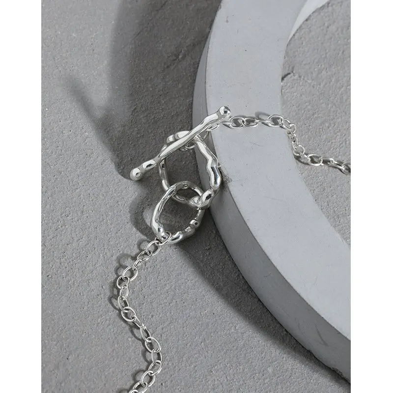OT Hollow Chain 925 Sterling Silver Choker Necklace - Image 2
