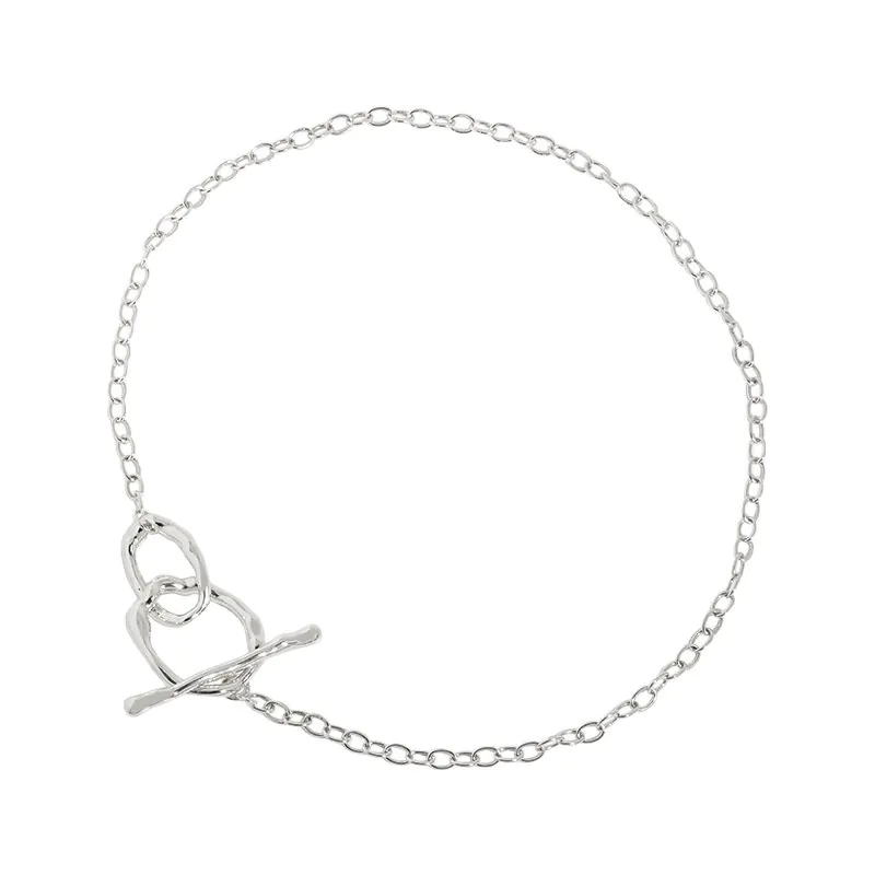 OT Hollow Chain 925 Sterling Silver Choker Necklace