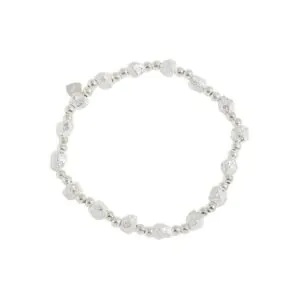 Geometric Broken Stones Beads 925 Sterling Silver Bracelet