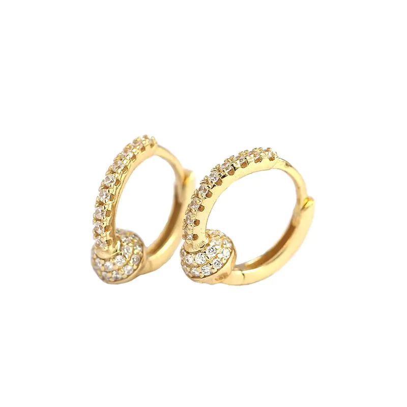 CZ Knot 925 Sterling Silver Huggie Hoop Earrings