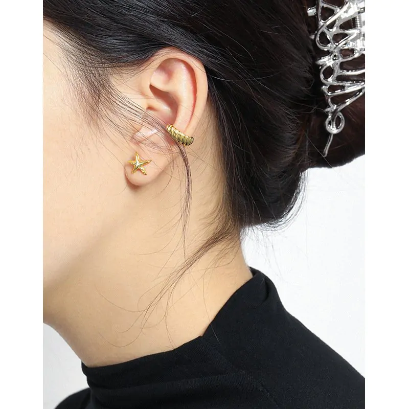 Mini Irregular Star 925 Sterling Silver Stud Earrings - Image 3