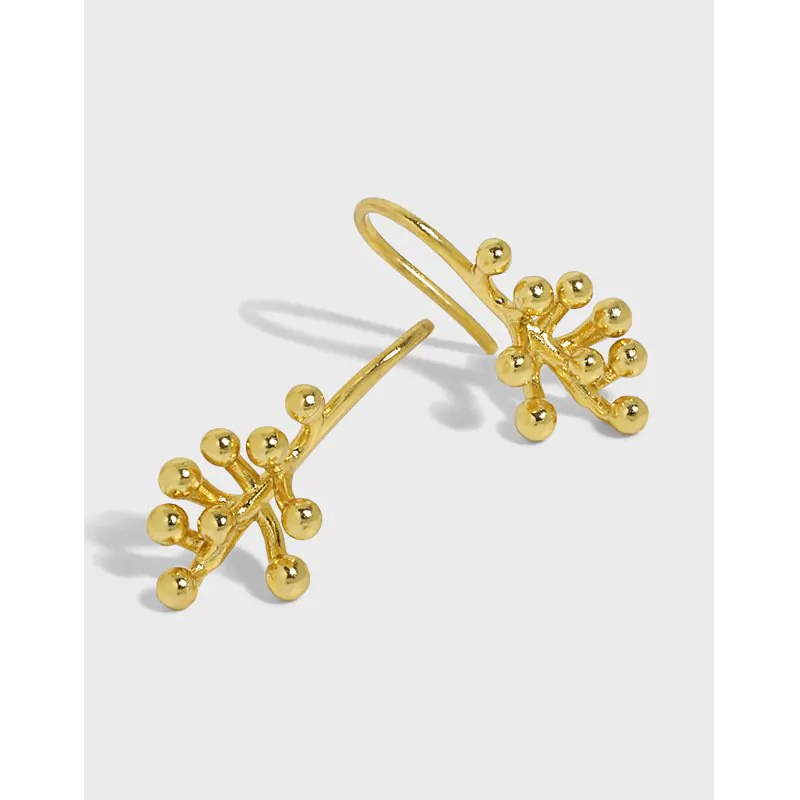 Elegant Irregular Flowers 925 Sterling Silver Dangling Earrings - Image 4