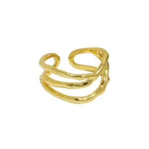 Triple Layers Wide 925 Sterling Silver Adjustable Ring