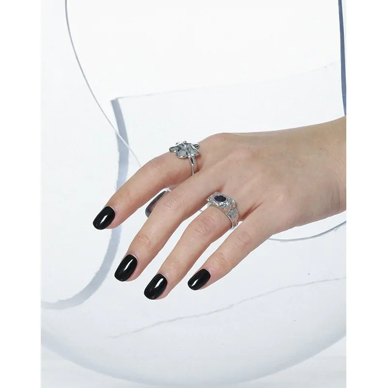 Elegant Purple Oval CZ Eye 925 Sterling Silver Adjustable Ring - Image 4