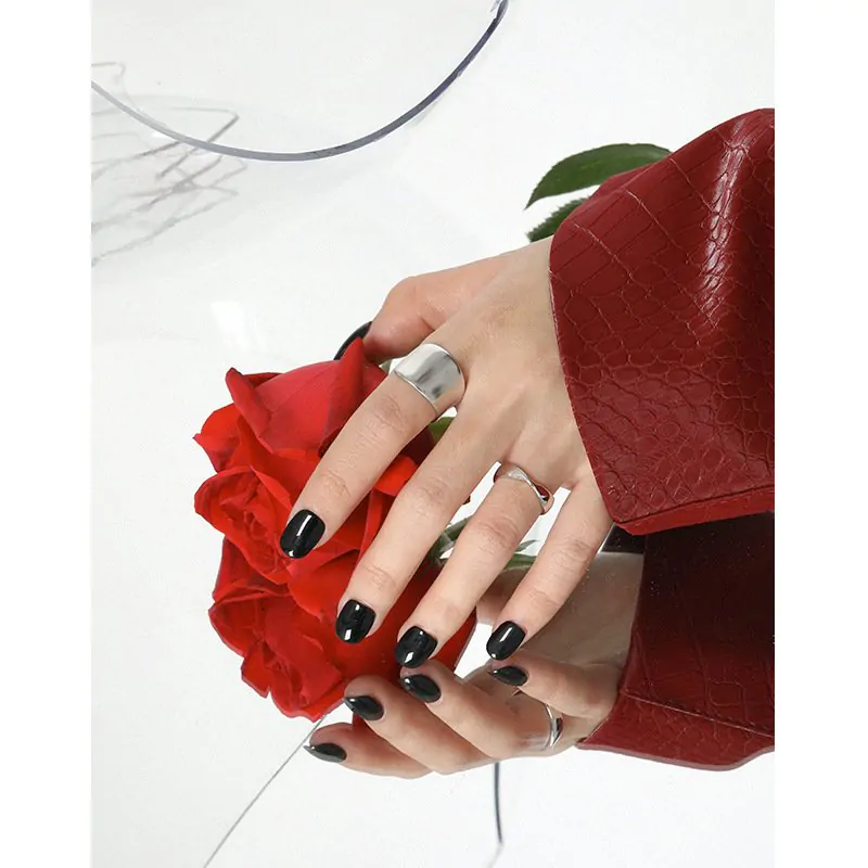 Wide Geometric Irregular 925 Sterling Silver Adjustable Ring - Image 3