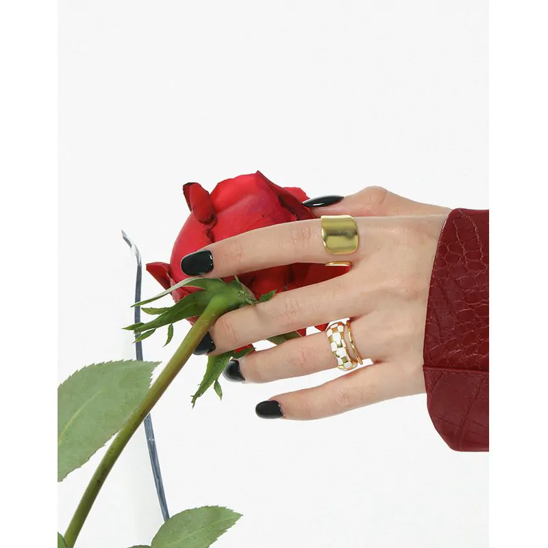 Wide Geometric Irregular 925 Sterling Silver Adjustable Ring - Image 4