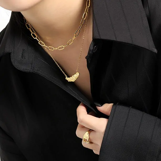 Irregular Stones 925 Sterling Silver Necklace - Image 3