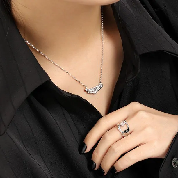 Irregular Stones 925 Sterling Silver Necklace - Image 4