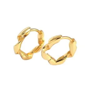 Twisted Circle 925 Sterling Silver Huggie Hoop Earrings