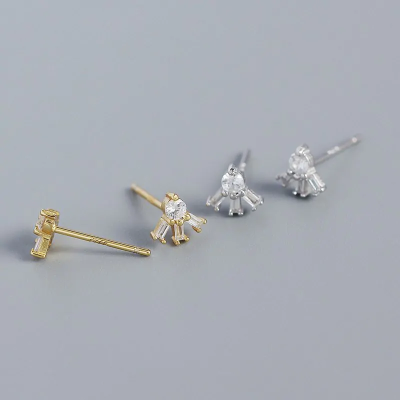 CZ Sunshine 925 Sterling Silver Stud Earrings - Image 5