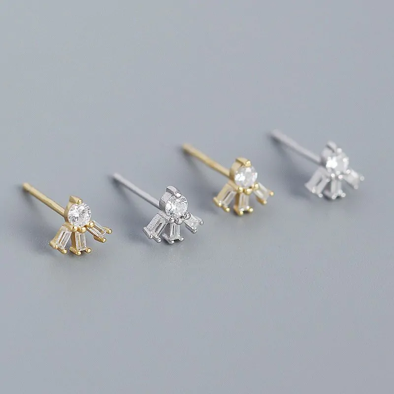 CZ Sunshine 925 Sterling Silver Stud Earrings - Image 2
