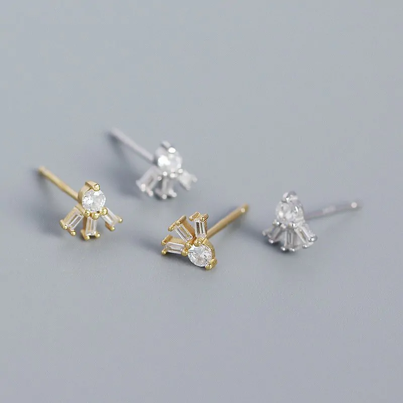 CZ Sunshine 925 Sterling Silver Stud Earrings - Image 3