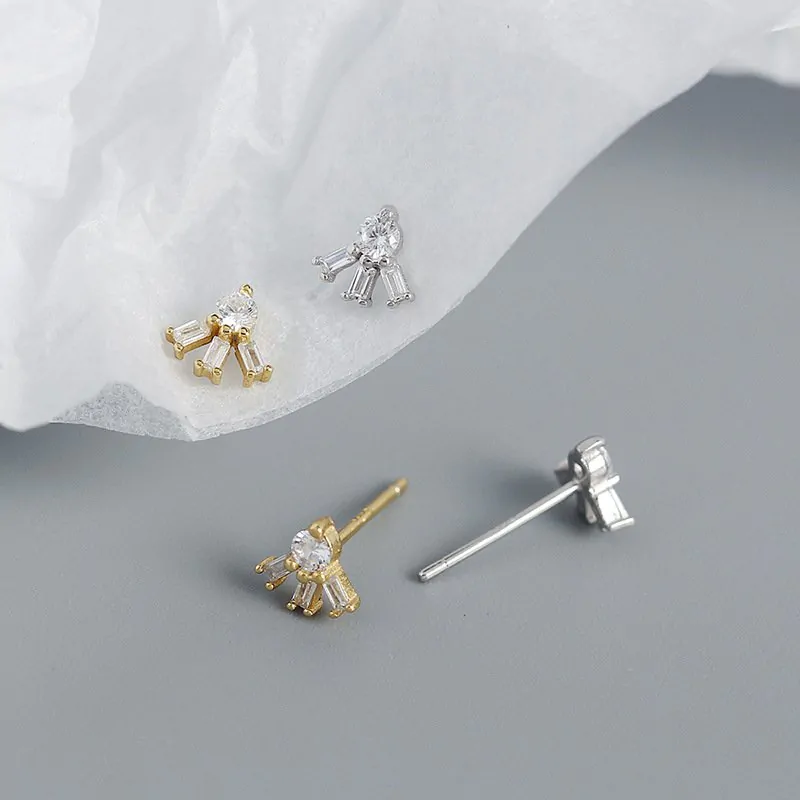 CZ Sunshine 925 Sterling Silver Stud Earrings - Image 4