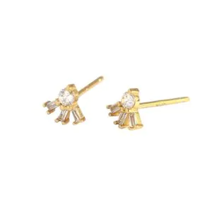 CZ Sunshine 925 Sterling Silver Stud Earrings