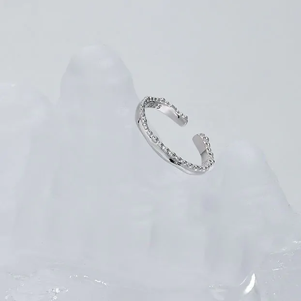 Beads Wave 925 Sterling Silver Adjustable Ring - Image 4