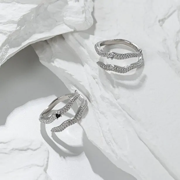 Doule Layers Squid 925 Sterling Silver Adjustable Ring - Image 4