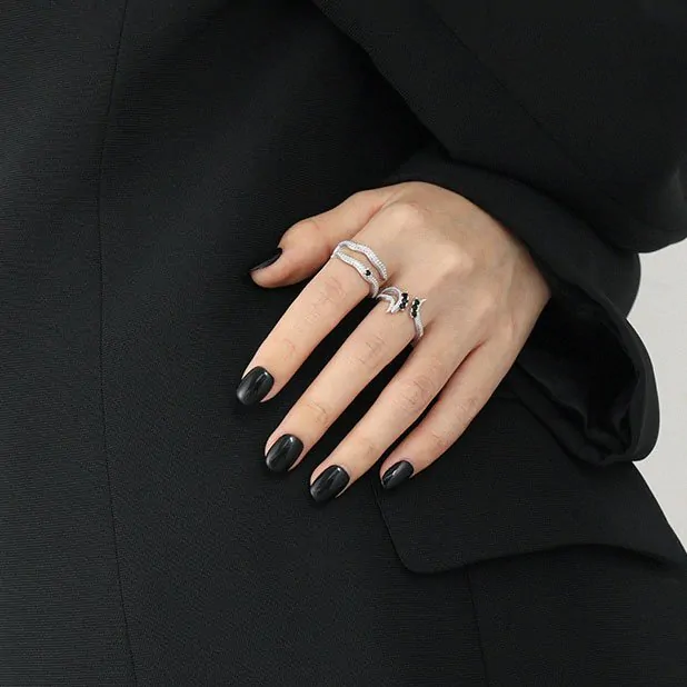 Doule Layers Squid 925 Sterling Silver Adjustable Ring - Image 2