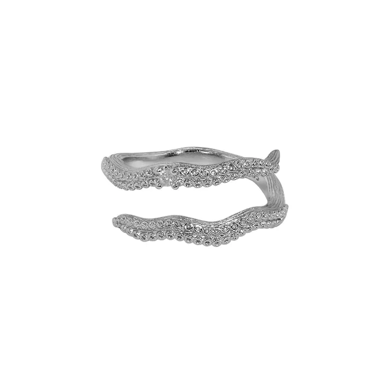 Doule Layers Squid 925 Sterling Silver Adjustable Ring