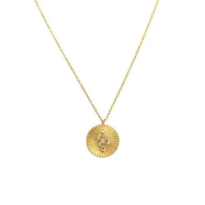 Snake Animal Round Coin 925 Sterling Silver Necklace