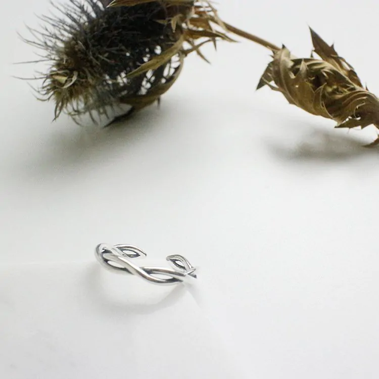 Double Twist Adjustable 925 Sterling Silver Ring - Image 3