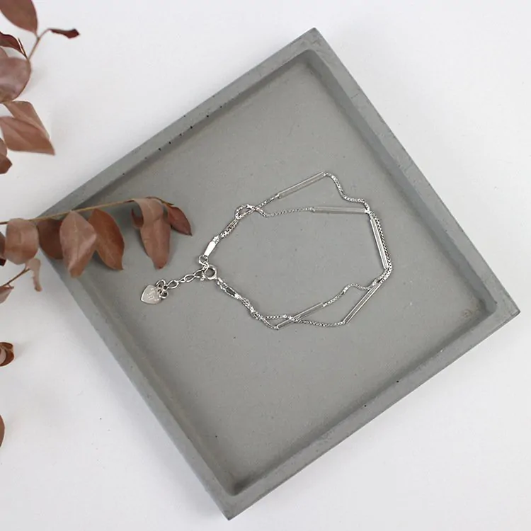 Double Layer Box 925 Sterling Silver Bracelet - Image 2