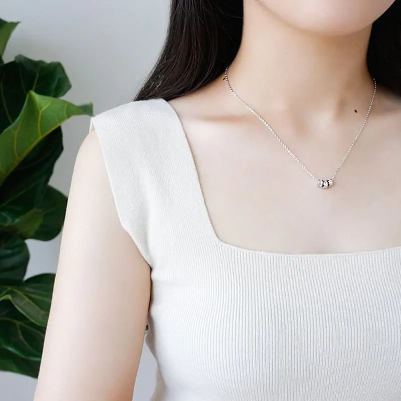 Elegant CZ Lucky Beads 925 Sterling Silver Necklace - Image 5