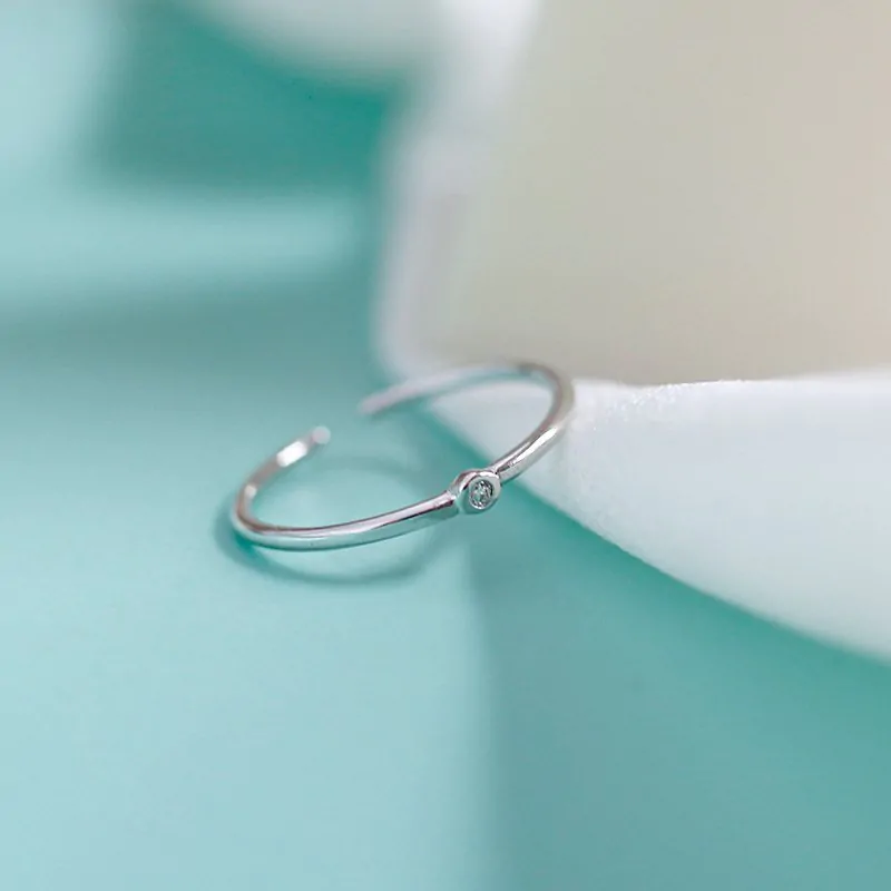 CZ 925 Sterling Silver Adjustable Ring - Image 4