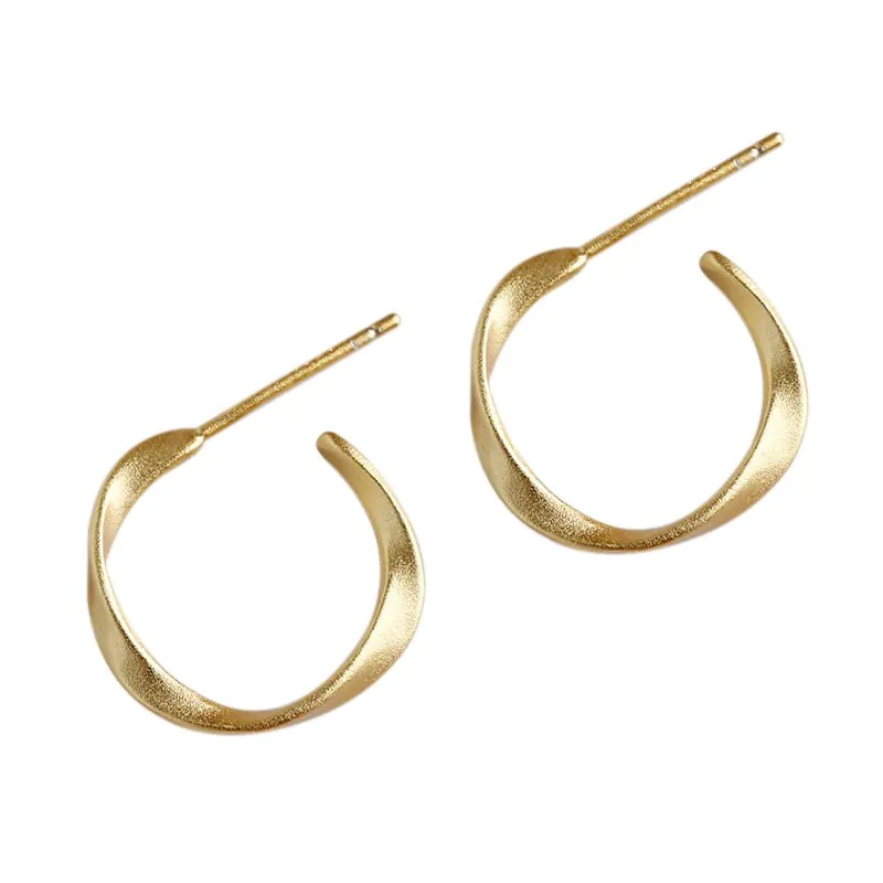 Twisting 925 Sterling Silver Hoop Earrings