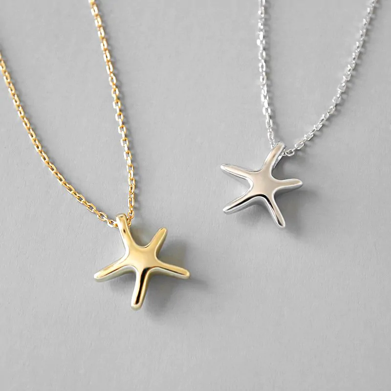 Starfish Five Stars 925 Sterling Silver Necklace