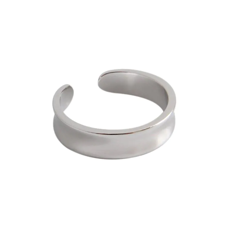 Concave 925 Sterling Silver Adjustable Ring