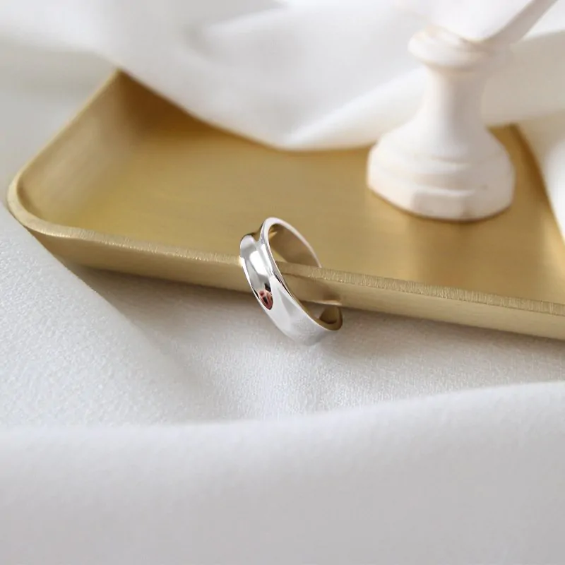 Concave 925 Sterling Silver Adjustable Ring - Image 2