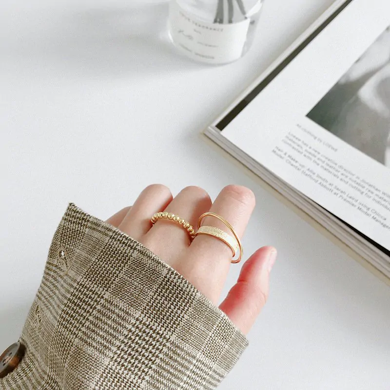 Double Layer 925 Sterling Silver Adjustable Ring - Image 3