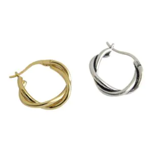 Twisted Circle 925 Sterling Silver Hoop Earrings